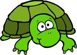 Funny cartoon turtle with big eyes