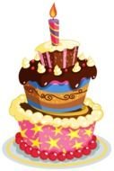 Beautiful big colorful Birthday Cake clipart