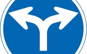 road sign with white arrows as a picture for clipart