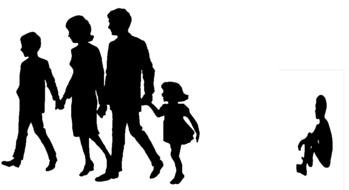 family silhouette on a white background