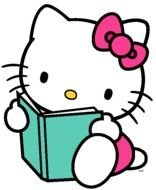 kitty character with book