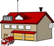Cartoon Fire Station At Clkercom Vector Online