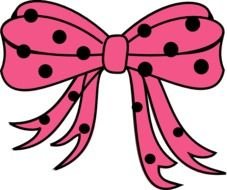 Polka Dots Bow Black Hot Pink At Clkercom Vector