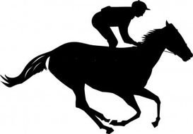 black silhouette of a rider on a horse