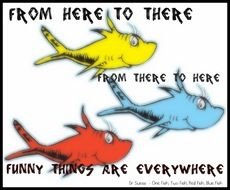 One Fish Two Red Blue drawing