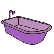 purple bathtub