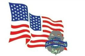 police symbol on american flag background
