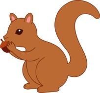 Cute Squirrel Eating Acorn Free clipart