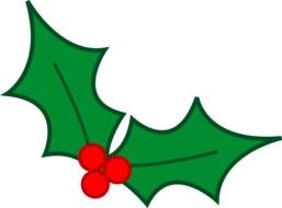 Green Christmas Holly Leaves drawing