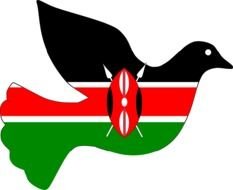 dove in Kenya flag colors