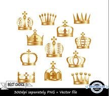 variety of gold crowns