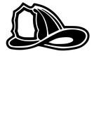 black fireman helmet on a white background