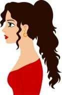 beautiful brunette as a graphic image