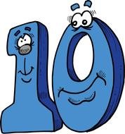 number 10 on white background