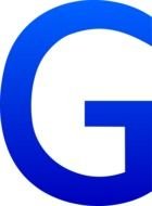 blue letter G on a white background