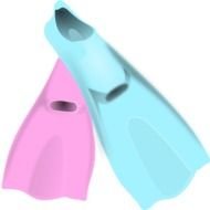 Flippers Swim Swimming Diving Pink Blue
