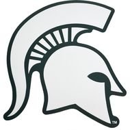 Sbs Michigan State Spartan Helmet Magnet 11 White W green Outline