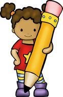 animated girl with a pencil