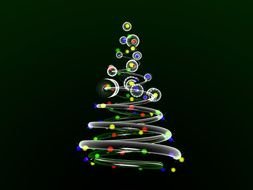 wallpaper with digital Christmas tree