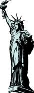 painted Statue of Liberty on a white background
