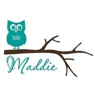 Wall Decal Owl On Tree Branch Personalized Name Vinyl Sticker Word Ar
