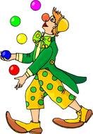 clown with colorful balloons as a picture for clipart