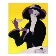 Afternoon Tea Vintage Invitation Art Deco Lady 425 X 55