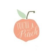 Youre A Peach, drawing of fruit with lettering