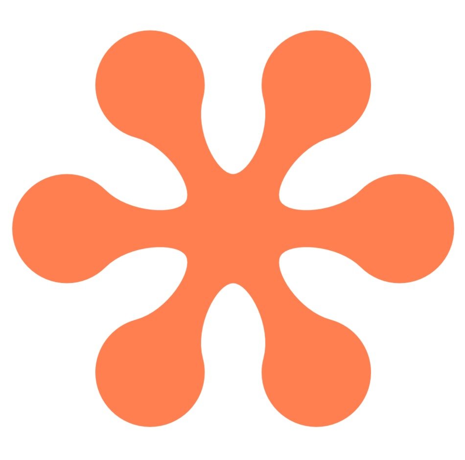 drawing of an orange flower on a white background