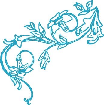 Blue Floral Vine Corner At Clkercom Vector Online