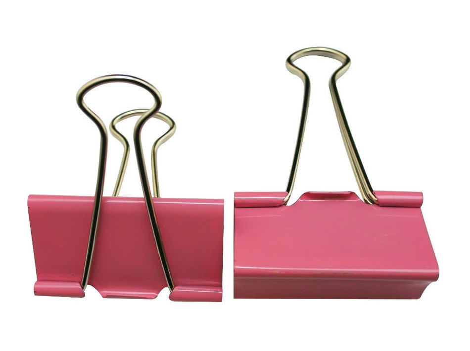 two pink stationery clips