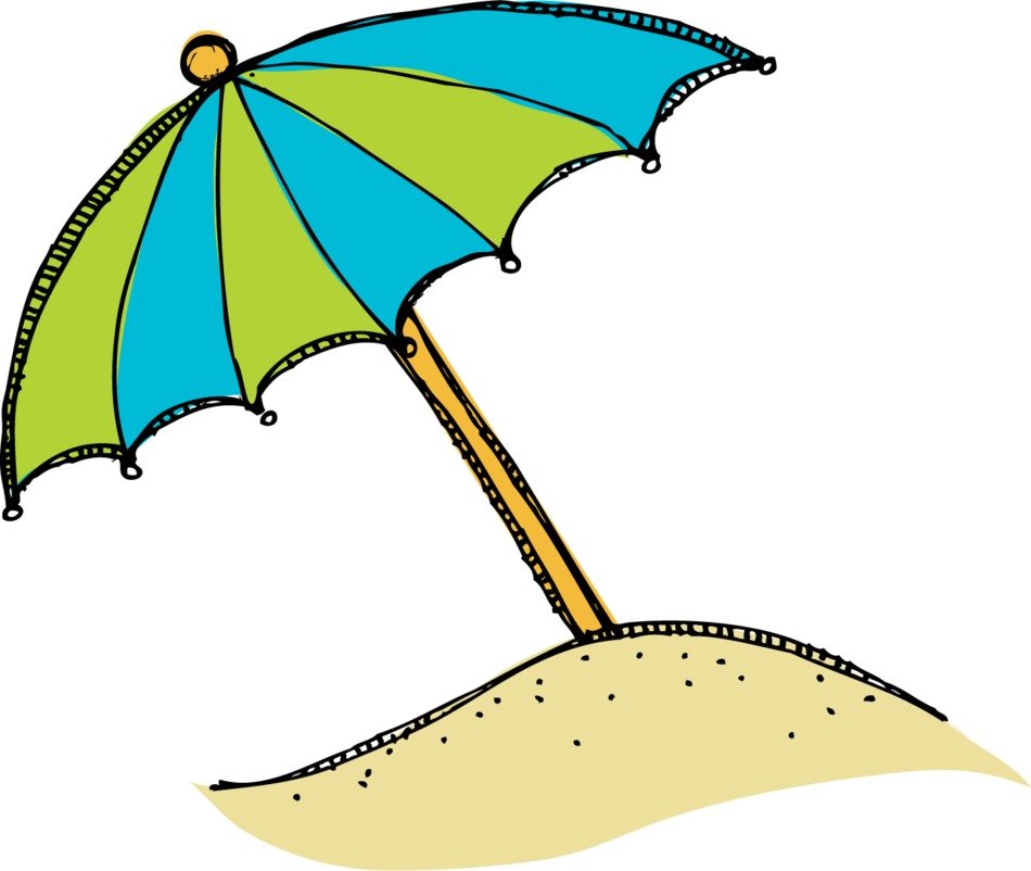 Clip art of the umbrella on a sand