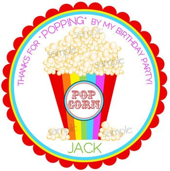 Circus Party Personalized Labels Favor Stickers Birthdayset Of 12