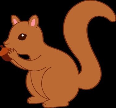 Cute Squirrel Eating Acorn Free clipart