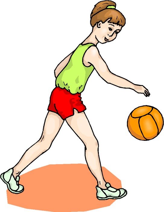 Clipart of Girl Plays Volleyball