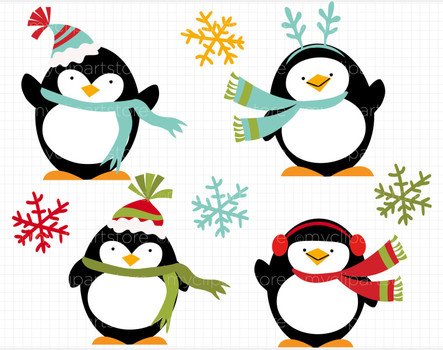 Holiday Penguin drawing