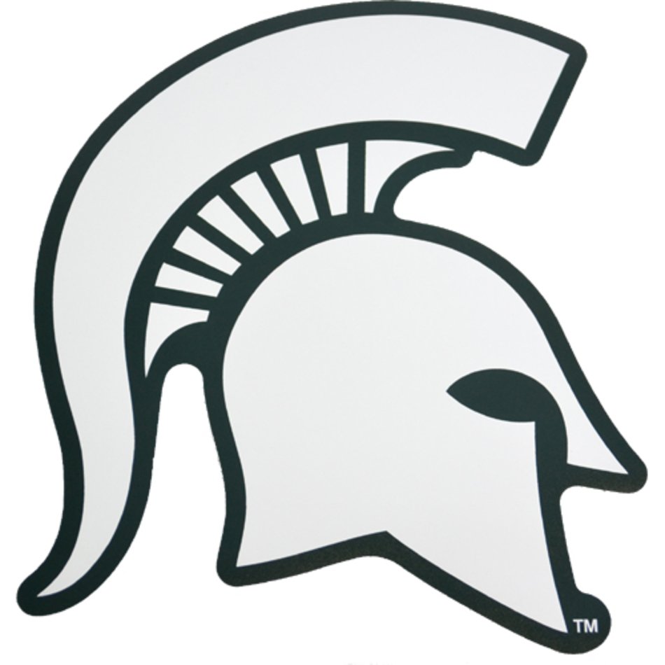 Sbs Michigan State Spartan Helmet Magnet 11 White W Green Outline Free Image Download