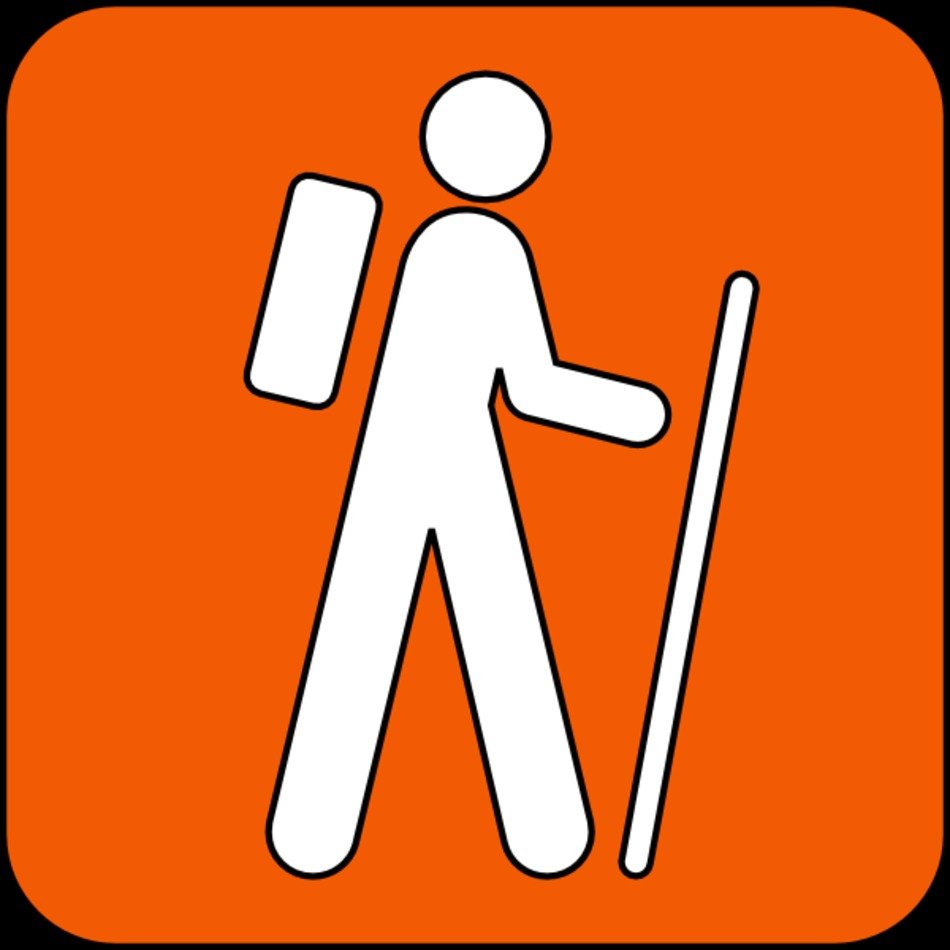 Hiking Trail Orange At Clkercom Vector Online
