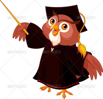 Cartoon Of Pointing Wise Owl Eps And Jpg