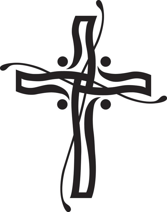 cross with patterns as a picture for clipart