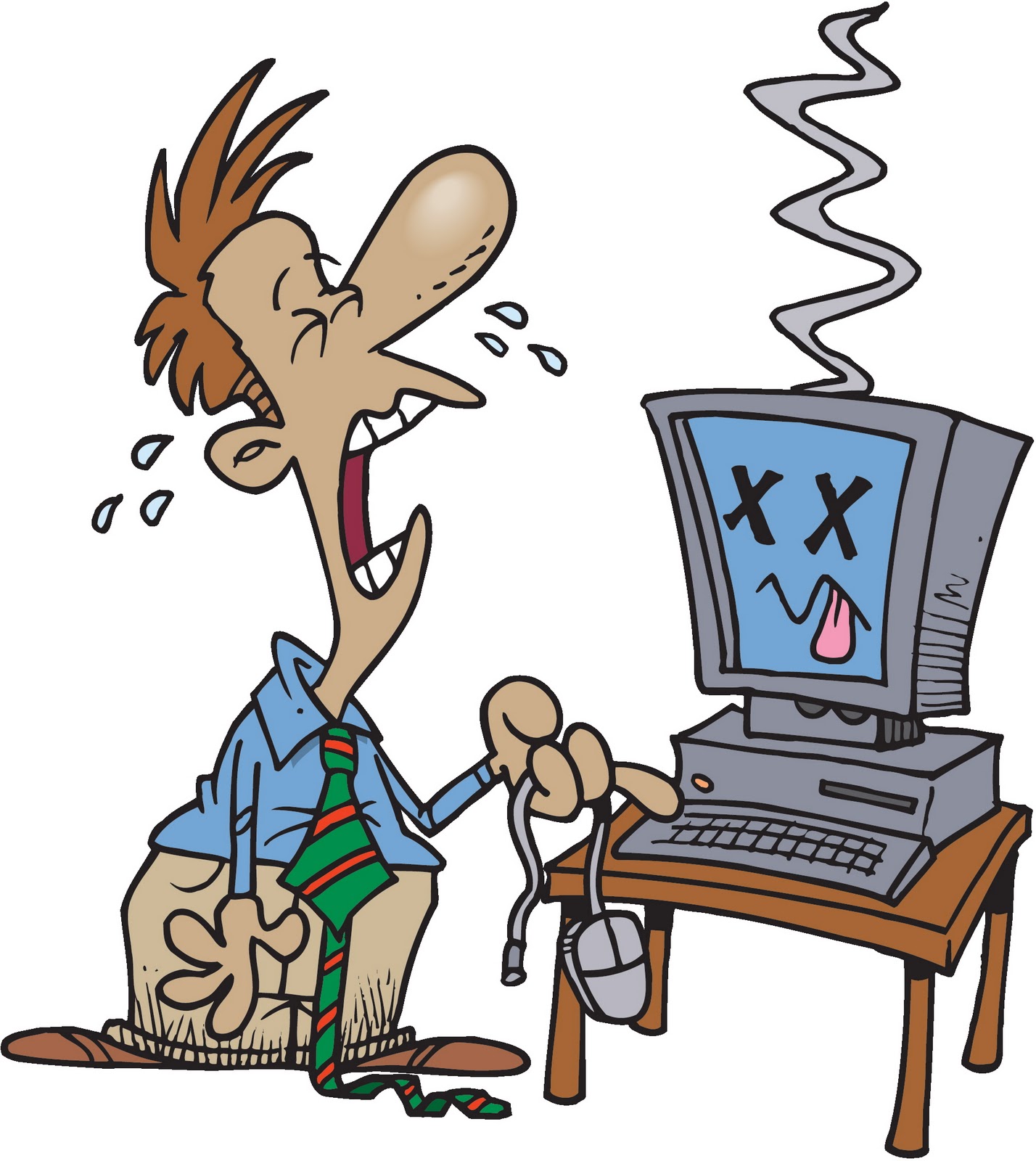 Desperate computer user as a picture for clipart free image download