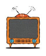 vintage orange tv set