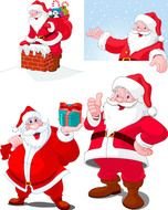 Colorful Santa Claus clipart