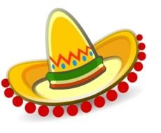 Clipart of Mexican Sombrero hat in a dark