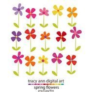 Rainbow Spring Flower Pink Yellow Purple Digital Images Digi