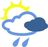 Sun And Rain Weather Symbols At Clkercom Vector clipart