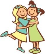 two funny girlfriends as a picture for clipart