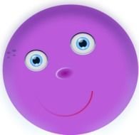 Round Purple Face Medium 600pixel Vector