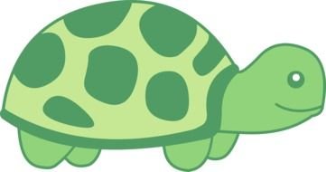 Cute Green Baby Turtle, drawing