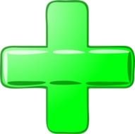 green cross on a white background